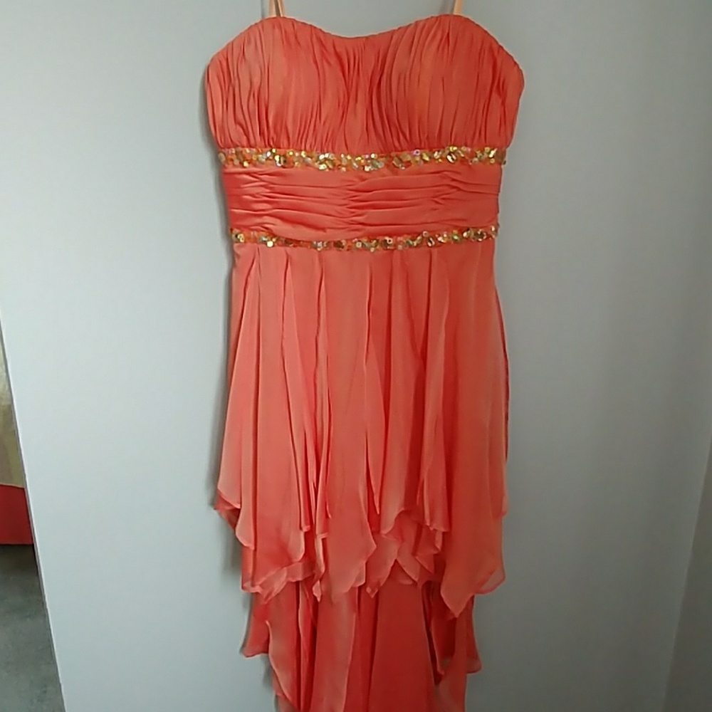 Formal Beaded Coral Dress